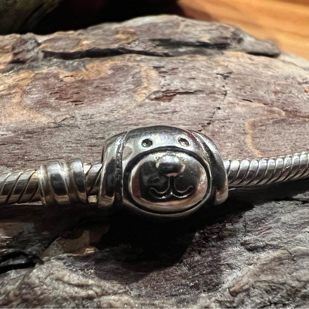 Authentic Pandora Charm Devoted Dog Doggy Head Sterling Silver Animal Bead Love